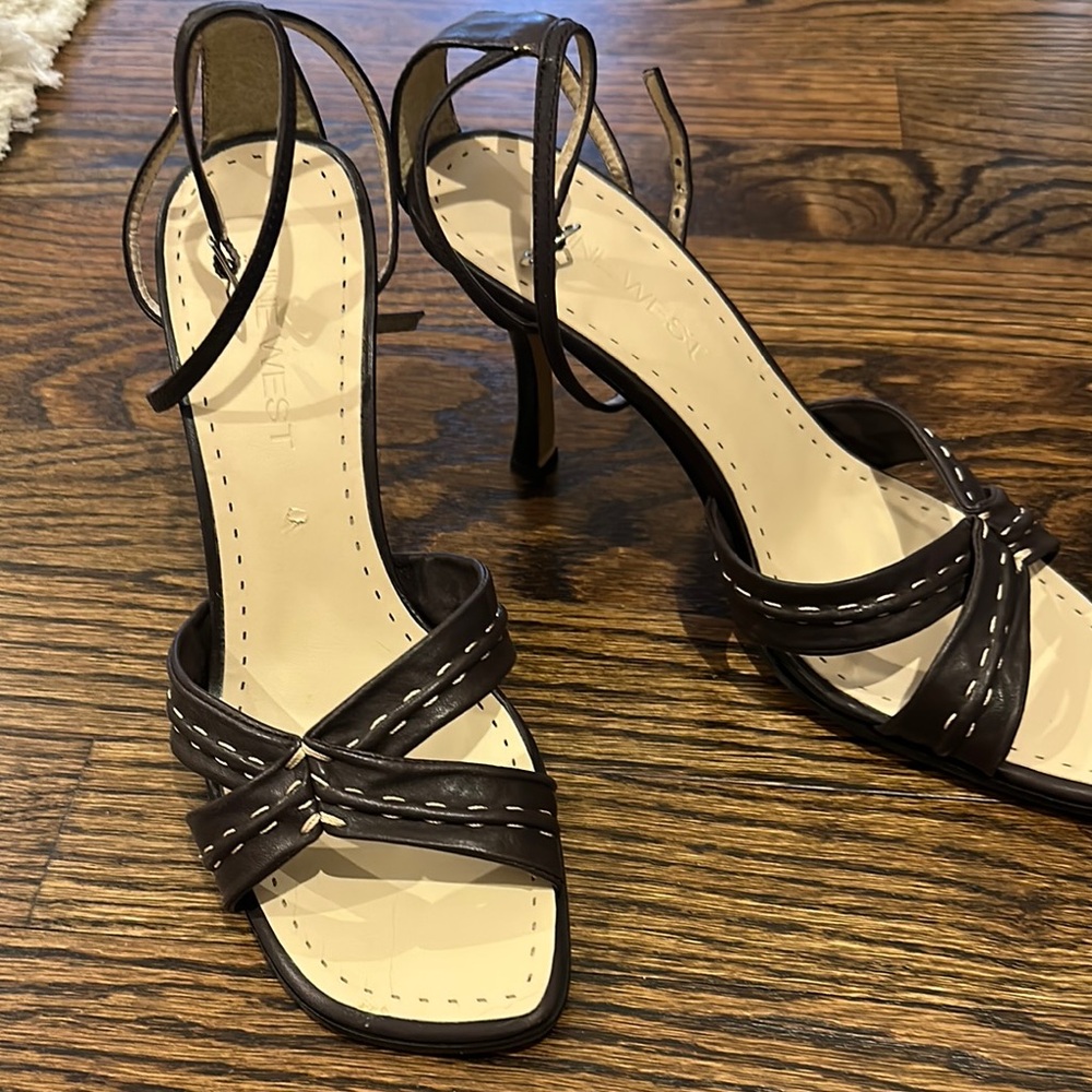 Nine West Brown High-Heeled Sandals Size 7